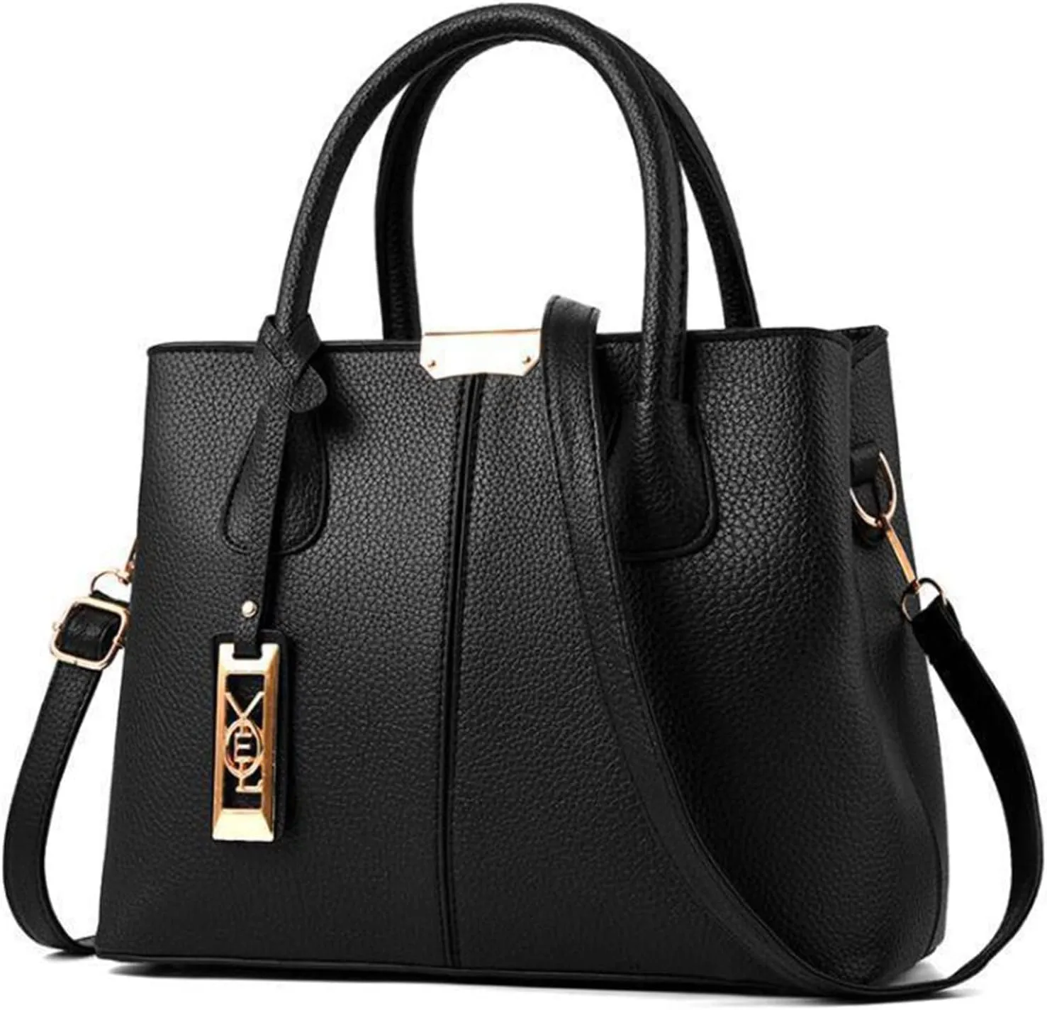 Tote Top Handle Satchel Bags for Women Work Tote Bags with Strap Vintage Top-Handle Handbags Versatile Daily Bag(Black)