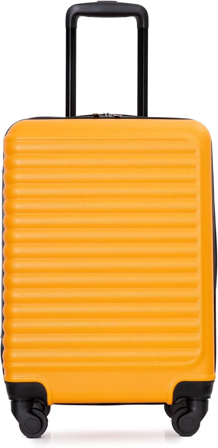 Travel Conveniently with Lightweight Carry-On Luggage, Spinner Wheels, Spacious Interior, Adjustable Pull Rod, Orange