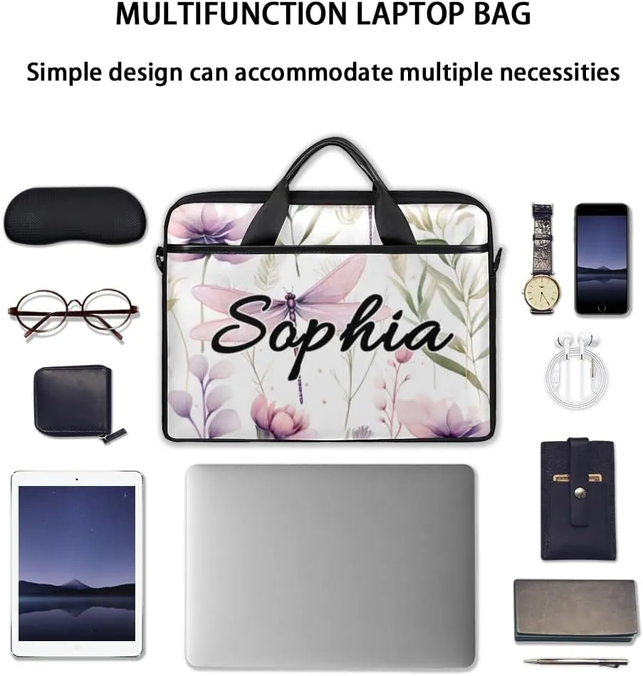 TropicalLife Personalized Laptop Bag 15 Inch Custom Sleeve Case with Handle Shoulder Strap Computer Messenger Bag