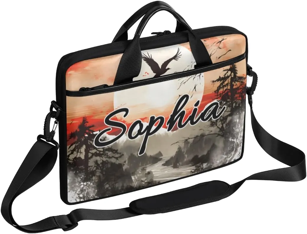TropicalLife Personalized Laptop Bag 15 Inch Custom Sleeve Case with Handle Shoulder Strap Computer Messenger Bag