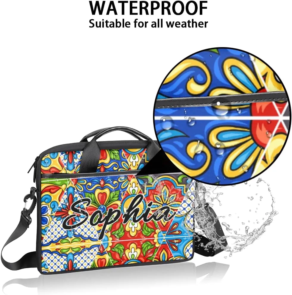 TropicalLife Personalized Laptop Bag 15 Inch Custom Sleeve Case with Handle Shoulder Strap Computer Messenger Bag