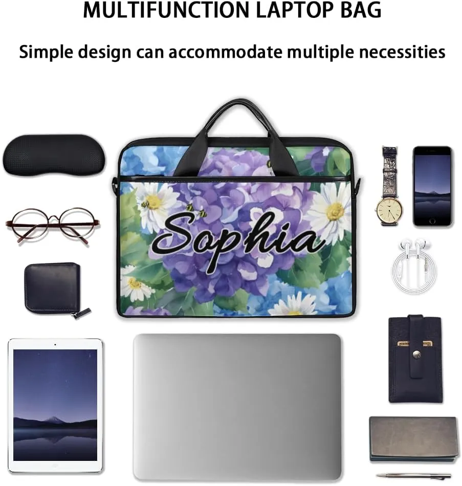 TropicalLife Personalized Laptop Bag 15 Inch Custom Sleeve Case with Handle Shoulder Strap Computer Messenger Bag