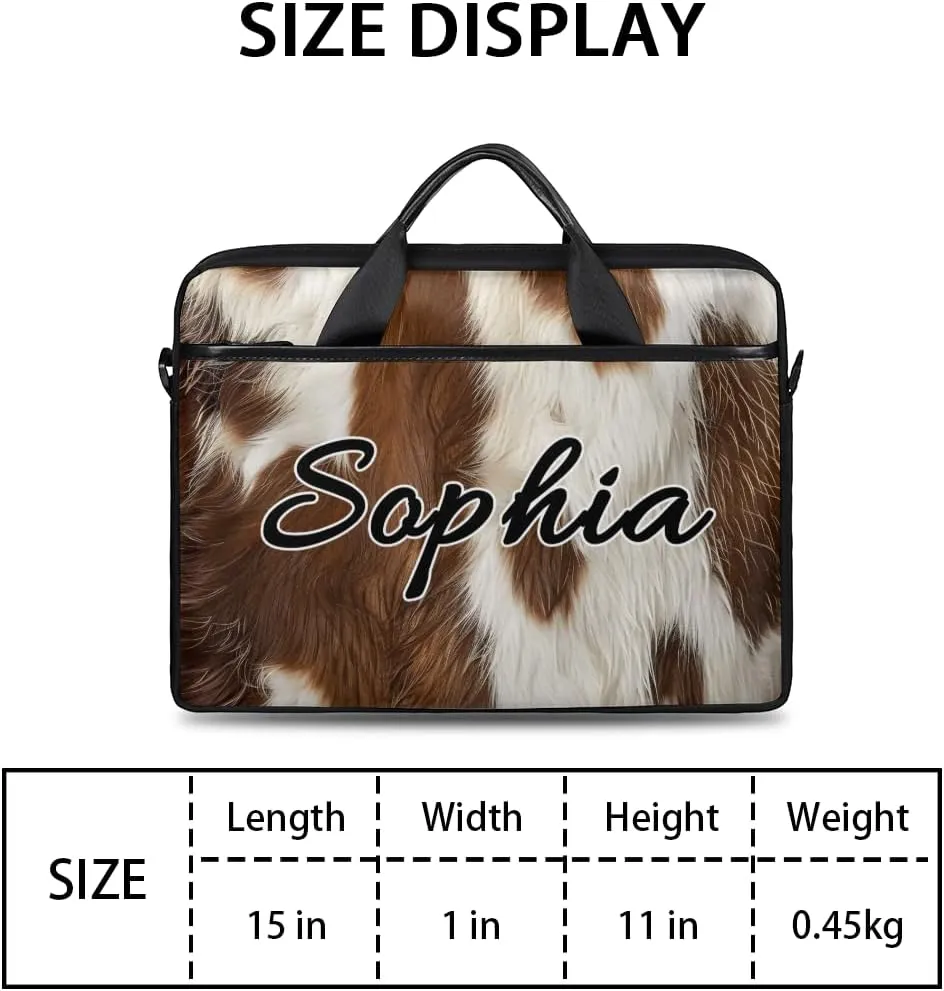 TropicalLife Personalized Laptop Bag 15 Inch Custom Sleeve Case with Handle Shoulder Strap Computer Messenger Bag