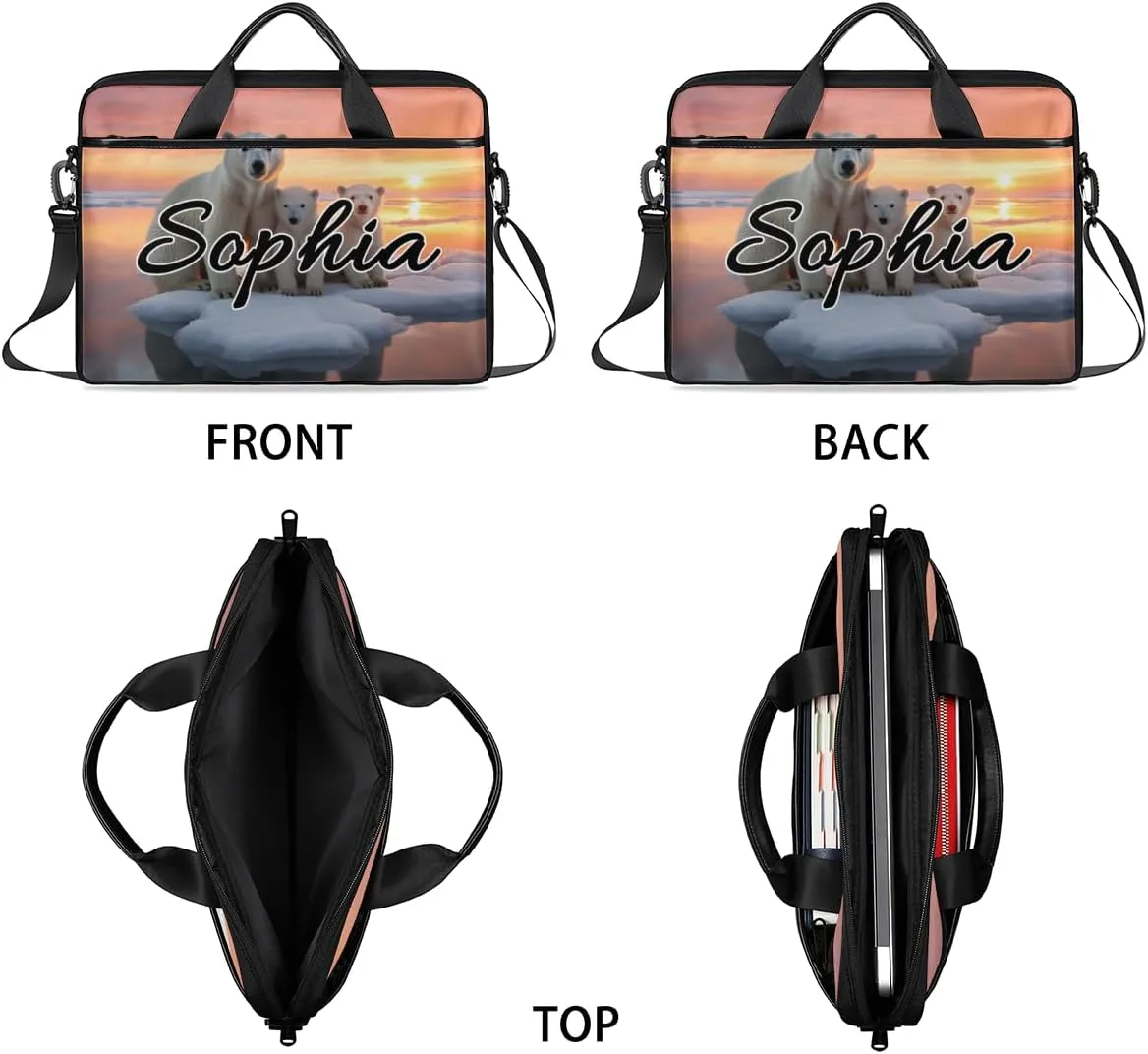 TropicalLife Personalized Laptop Bag 15 Inch Custom Sleeve Case with Handle Shoulder Strap Computer Messenger Bag