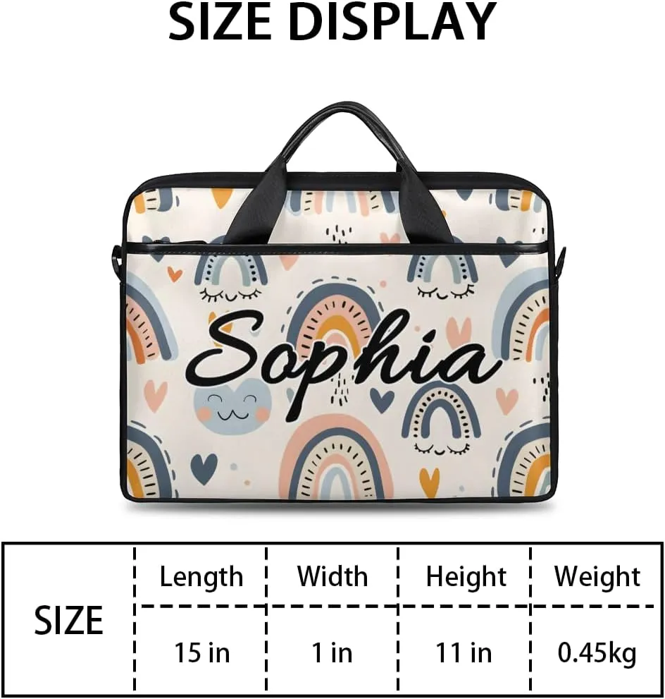 TropicalLife Personalized Laptop Bag 15 Inch Custom Sleeve Case with Handle Shoulder Strap Computer Messenger Bag