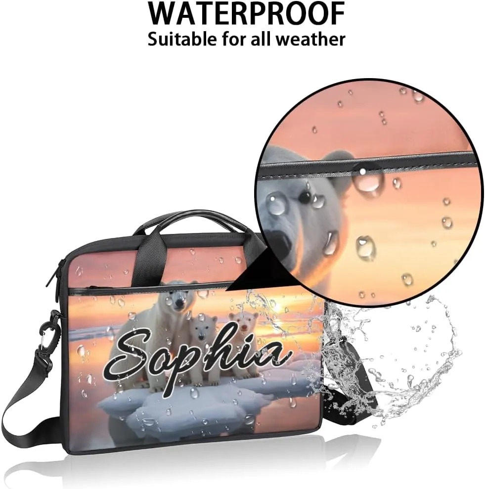 TropicalLife Personalized Laptop Bag 15 Inch Custom Sleeve Case with Handle Shoulder Strap Computer Messenger Bag