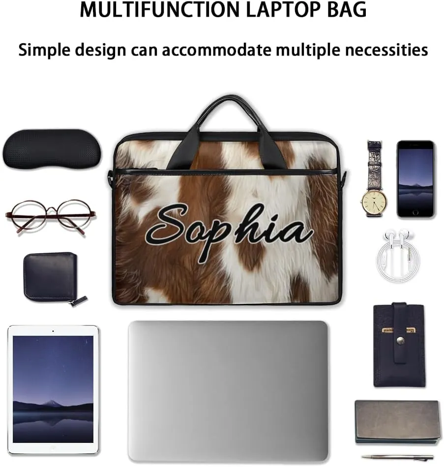 TropicalLife Personalized Laptop Bag 15 Inch Custom Sleeve Case with Handle Shoulder Strap Computer Messenger Bag