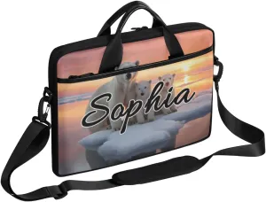 TropicalLife Personalized Laptop Bag 15 Inch Custom Sleeve Case with Handle Shoulder Strap Computer Messenger Bag