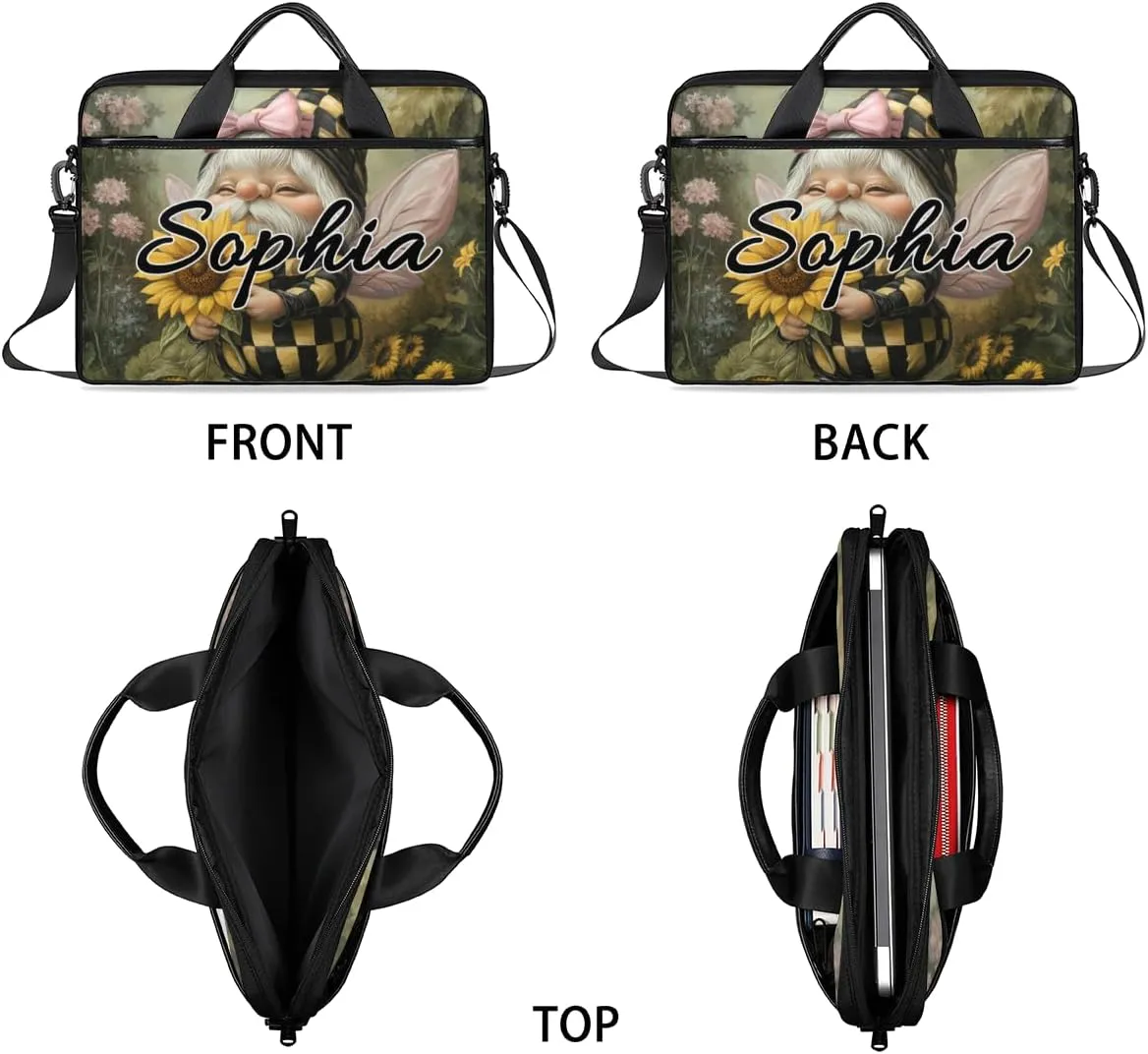 TropicalLife Personalized Laptop Bag 15 Inch Custom Sleeve Case with Handle Shoulder Strap Computer Messenger Bag