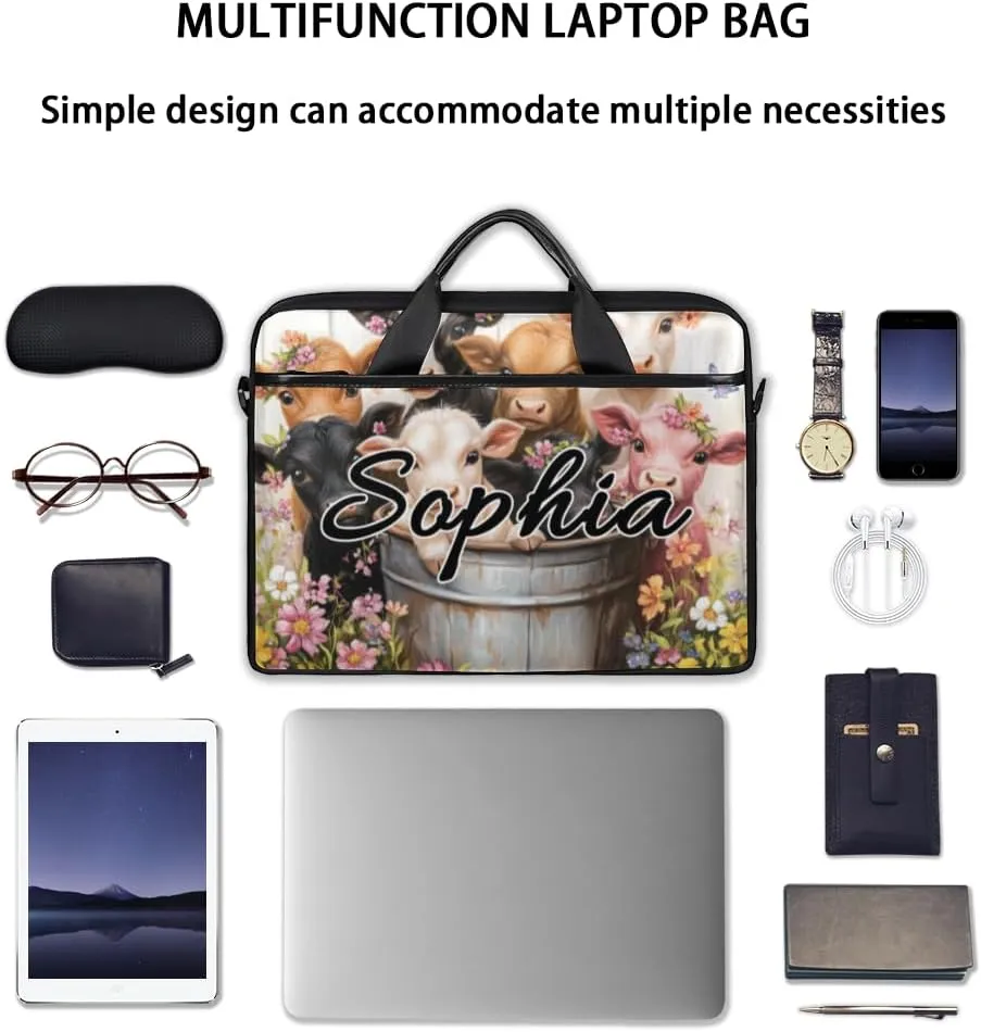 TropicalLife Personalized Laptop Bag 15 Inch Custom Sleeve Case with Handle Shoulder Strap Computer Messenger Bag