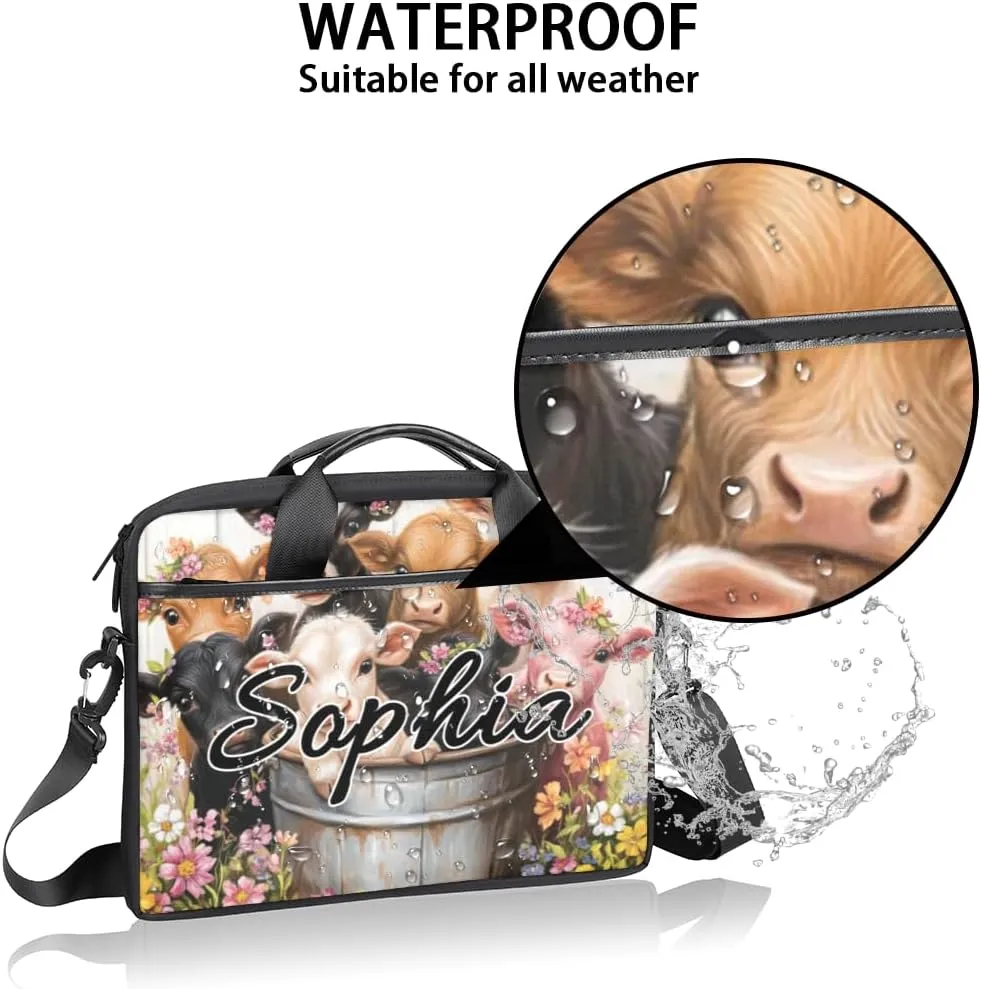 TropicalLife Personalized Laptop Bag 15 Inch Custom Sleeve Case with Handle Shoulder Strap Computer Messenger Bag