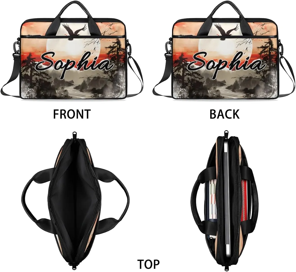 TropicalLife Personalized Laptop Bag 15 Inch Custom Sleeve Case with Handle Shoulder Strap Computer Messenger Bag