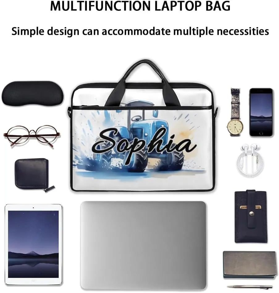 TropicalLife Personalized Laptop Bag 15 Inch Custom Sleeve Case with Handle Shoulder Strap Computer Messenger Bag