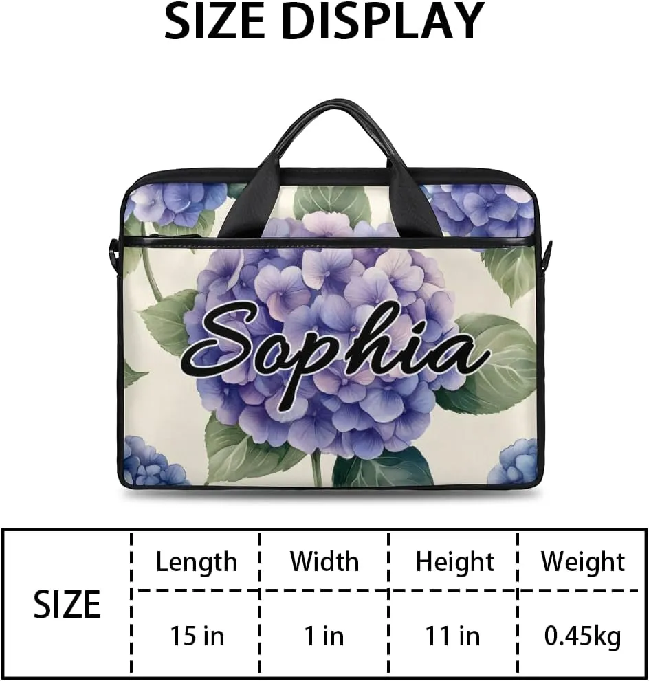 TropicalLife Personalized Laptop Bag 15 Inch Custom Sleeve Case with Handle Shoulder Strap Computer Messenger Bag