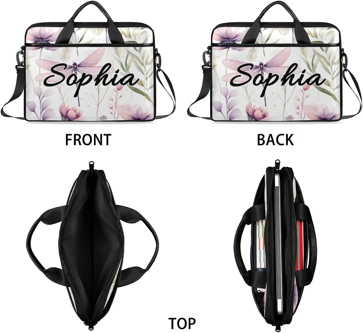 TropicalLife Personalized Laptop Bag 15 Inch Custom Sleeve Case with Handle Shoulder Strap Computer Messenger Bag