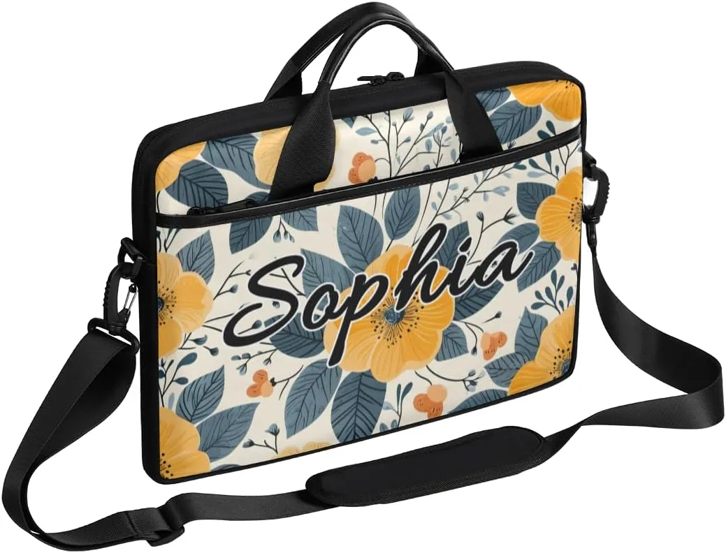 TropicalLife Personalized Laptop Bag 15 Inch Custom Sleeve Case with Handle Shoulder Strap Computer Messenger Bag