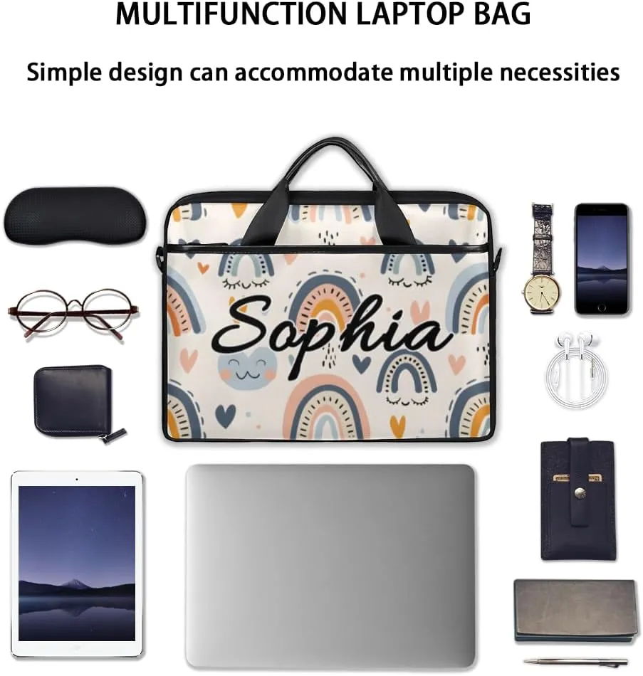 TropicalLife Personalized Laptop Bag 15 Inch Custom Sleeve Case with Handle Shoulder Strap Computer Messenger Bag