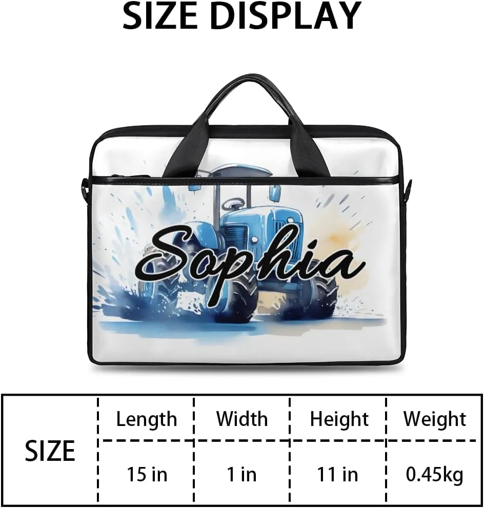 TropicalLife Personalized Laptop Bag 15 Inch Custom Sleeve Case with Handle Shoulder Strap Computer Messenger Bag