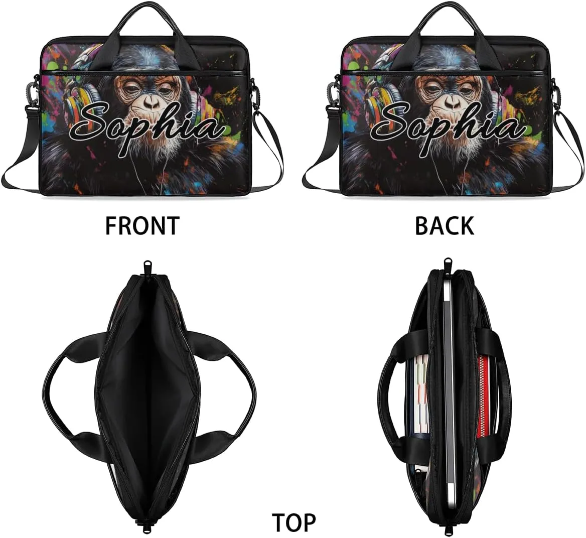 TropicalLife Personalized Laptop Bag 15 Inch Custom Sleeve Case with Handle Shoulder Strap Computer Messenger Bag