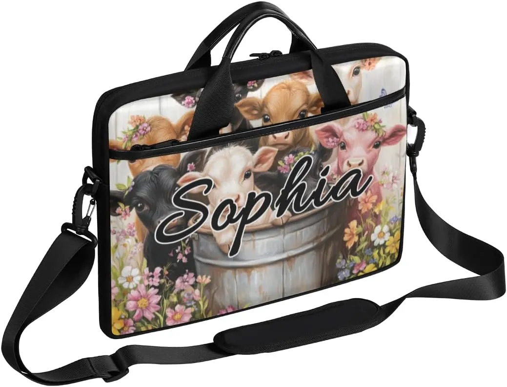 TropicalLife Personalized Laptop Bag 15 Inch Custom Sleeve Case with Handle Shoulder Strap Computer Messenger Bag