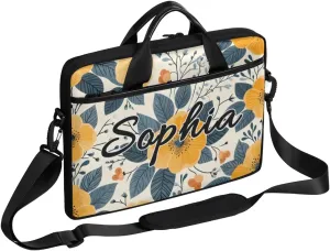 TropicalLife Personalized Laptop Bag 15 Inch Custom Sleeve Case with Handle Shoulder Strap Computer Messenger Bag