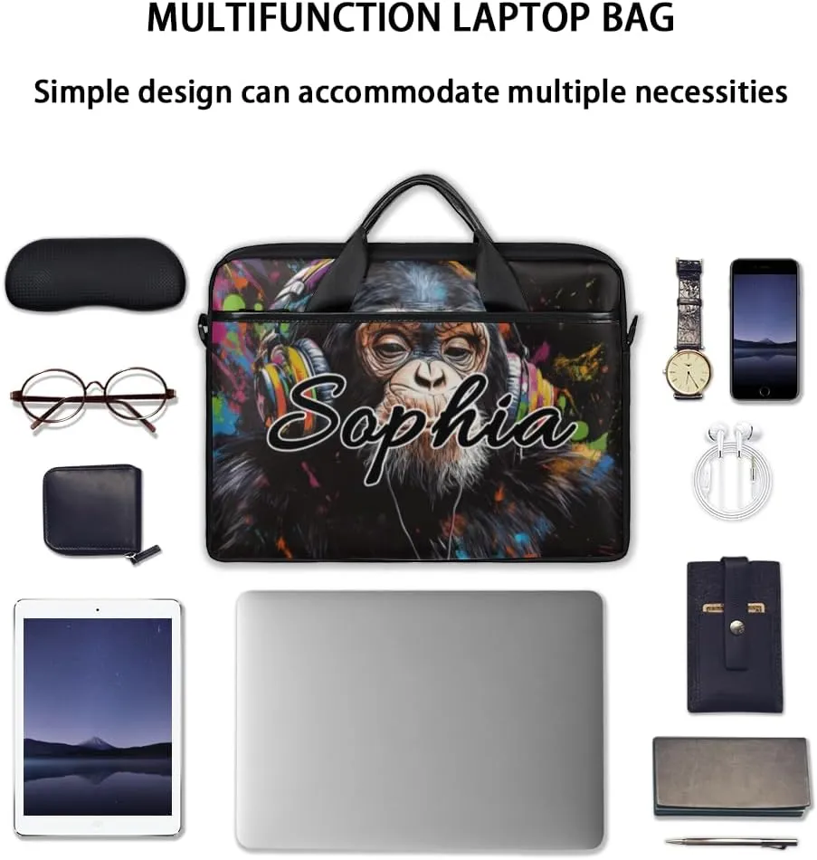 TropicalLife Personalized Laptop Bag 15 Inch Custom Sleeve Case with Handle Shoulder Strap Computer Messenger Bag