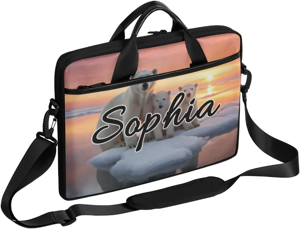 TropicalLife Personalized Laptop Bag 15 Inch Custom Sleeve Case with Handle Shoulder Strap Computer Messenger Bag