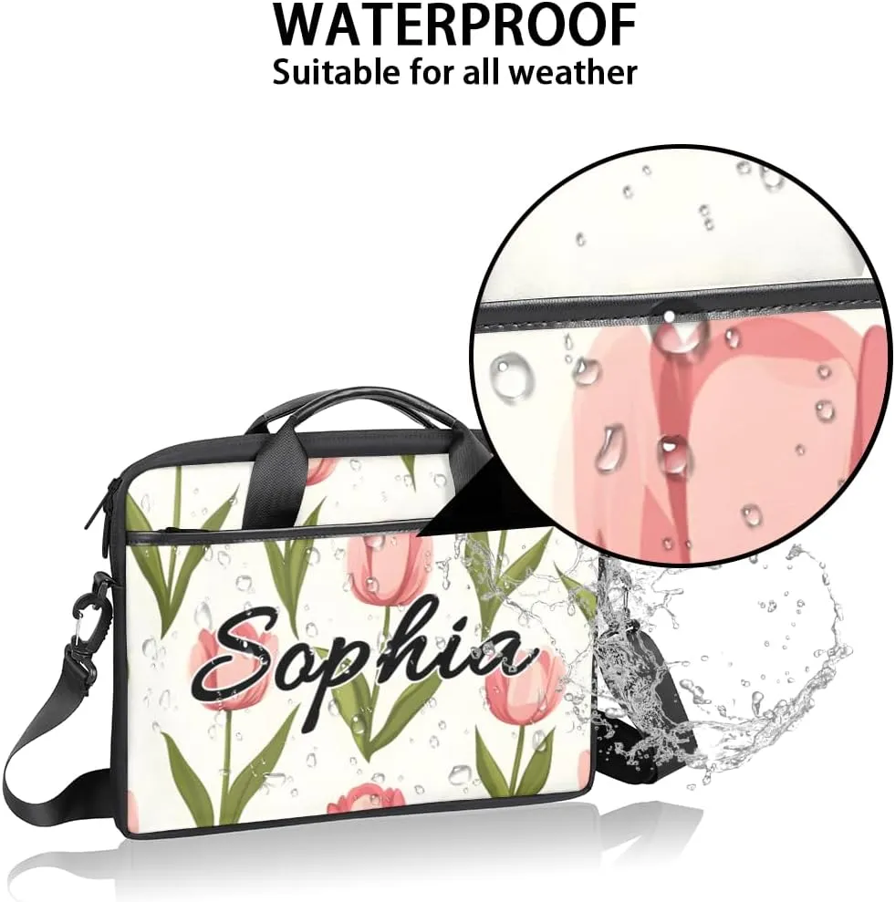 TropicalLife Personalized Laptop Bag 15 Inch Custom Sleeve Case with Handle Shoulder Strap Computer Messenger Bag