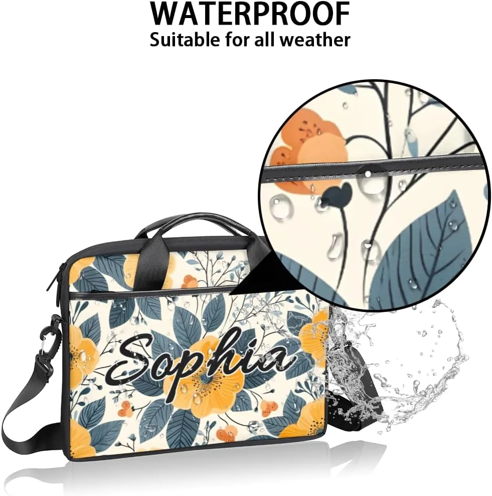 TropicalLife Personalized Laptop Bag 15 Inch Custom Sleeve Case with Handle Shoulder Strap Computer Messenger Bag