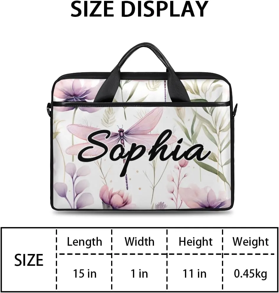 TropicalLife Personalized Laptop Bag 15 Inch Custom Sleeve Case with Handle Shoulder Strap Computer Messenger Bag