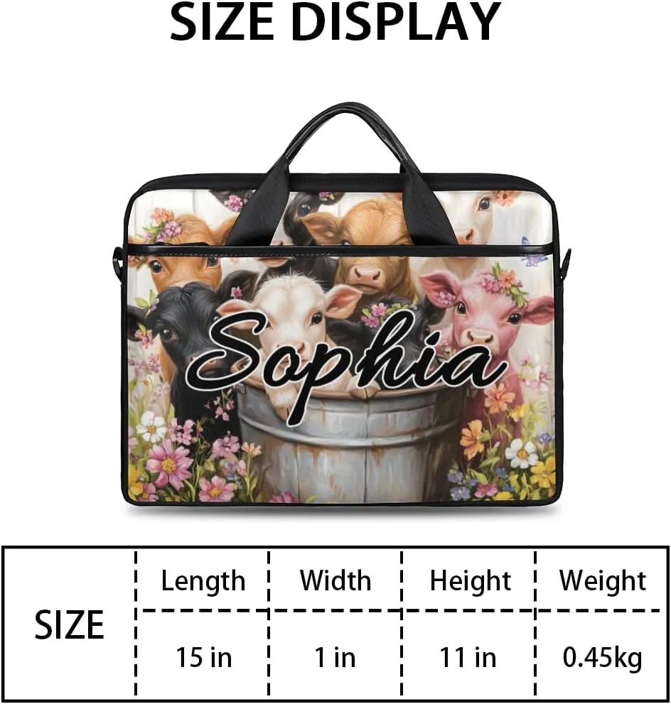 TropicalLife Personalized Laptop Bag 15 Inch Custom Sleeve Case with Handle Shoulder Strap Computer Messenger Bag