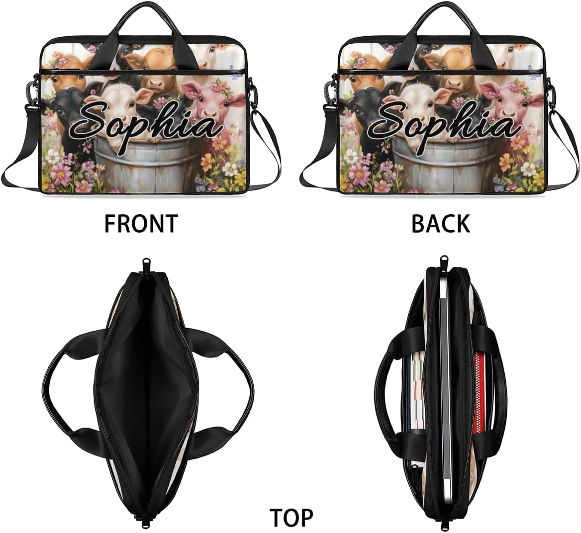 TropicalLife Personalized Laptop Bag 15 Inch Custom Sleeve Case with Handle Shoulder Strap Computer Messenger Bag