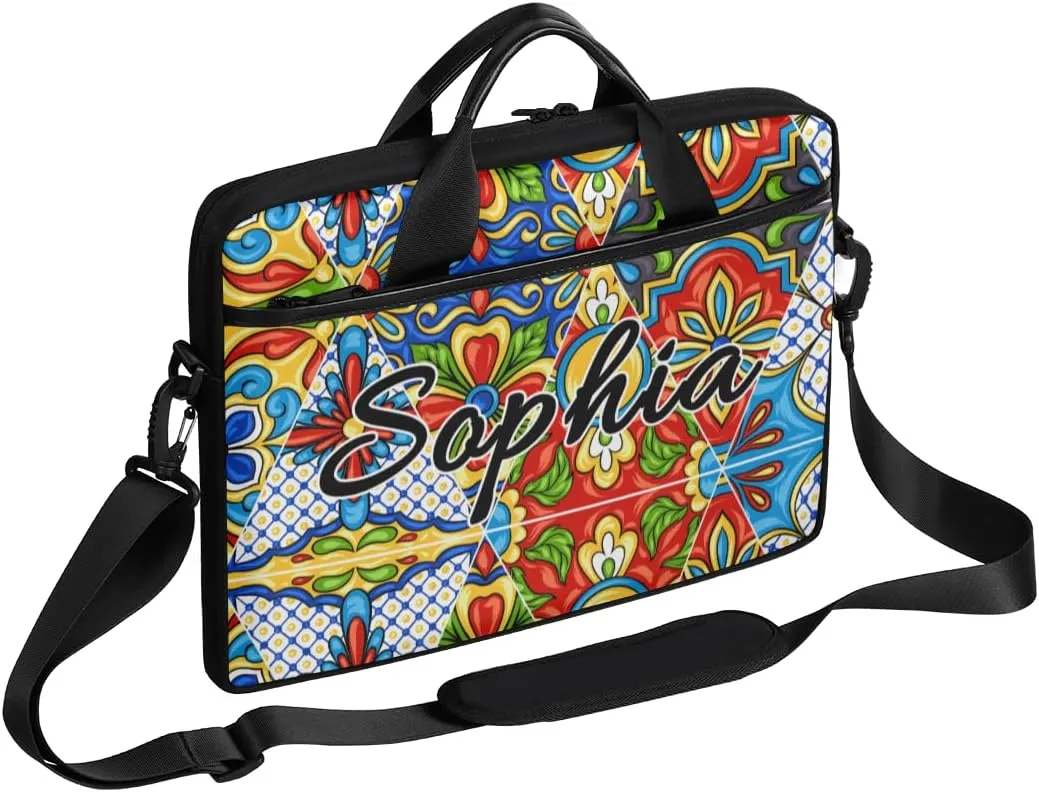 TropicalLife Personalized Laptop Bag 15 Inch Custom Sleeve Case with Handle Shoulder Strap Computer Messenger Bag