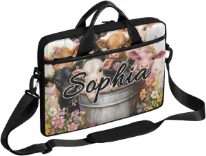 TropicalLife Personalized Laptop Bag 15 Inch Custom Sleeve Case with Handle Shoulder Strap Computer Messenger Bag