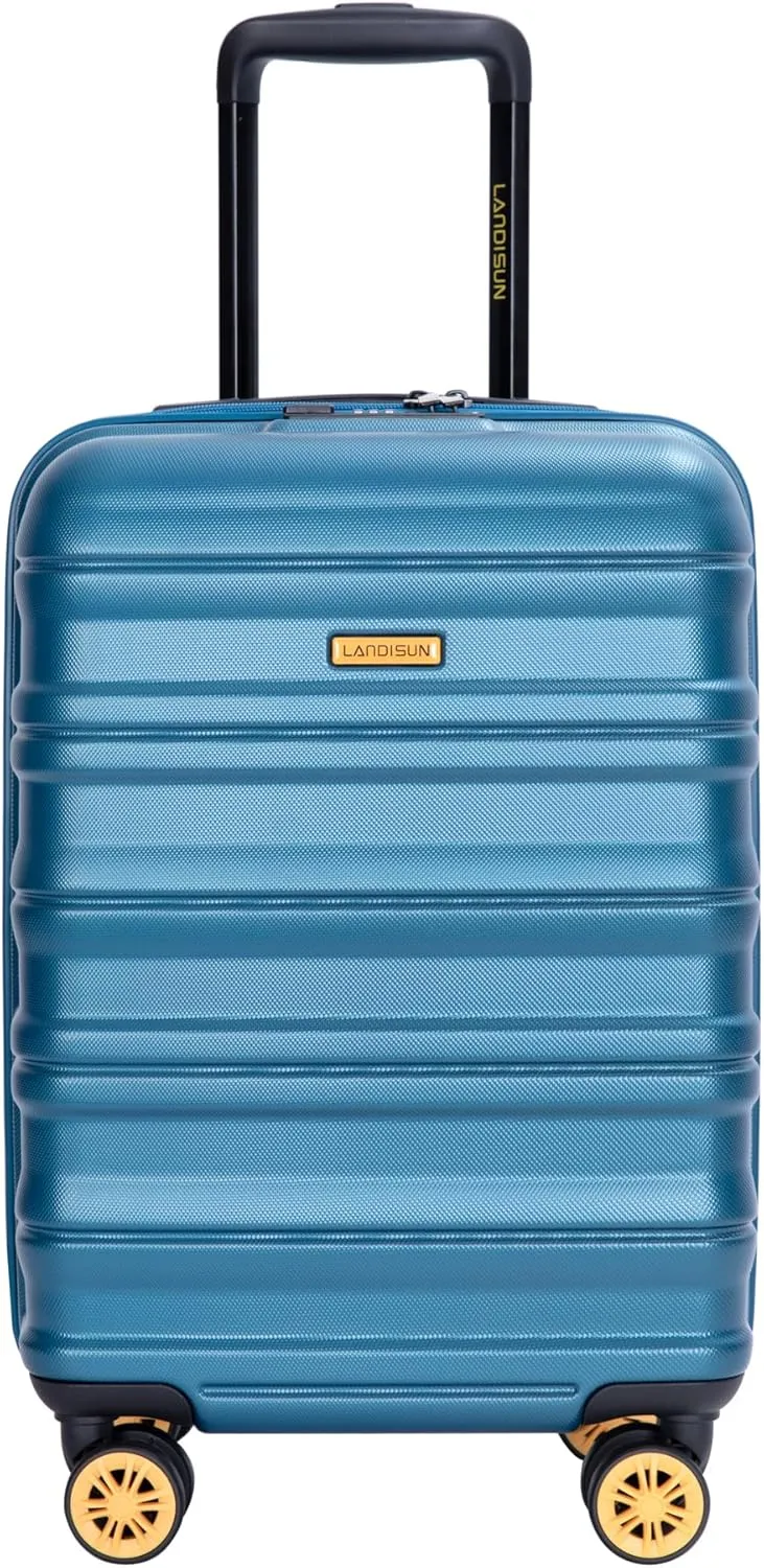 TSA 18.5" Carry On Luggage with 360 Spinner Wheels, Spacious Hard Shell Suitcase in Blue