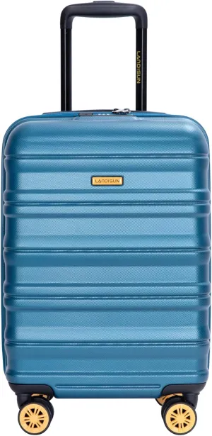 TSA 18.5" Carry On Luggage with 360 Spinner Wheels, Spacious Hard Shell Suitcase in Blue