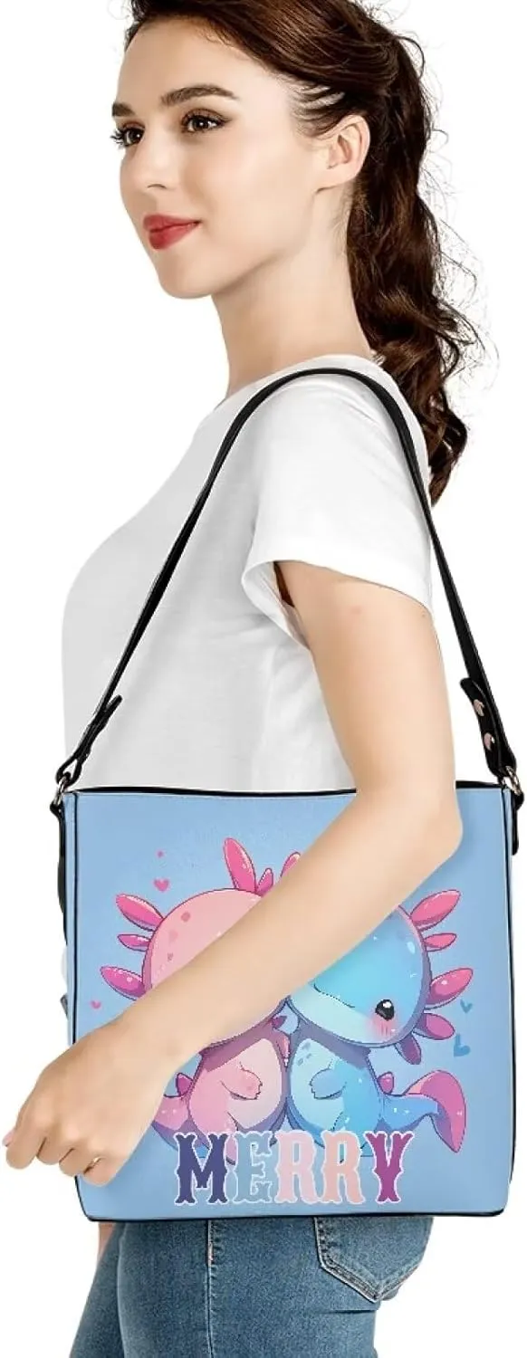 Tuoxiukan Personalized Tote Bags for Women Custom Handbags with Logo Shoulder Cross-body Bucket Bags Gifts for Her