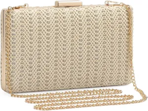 UBORSE Straw Clutch Purse for Women Summer Woved Beach Evening Handbag Garden Party Designer Shoulder Crossbody Bag