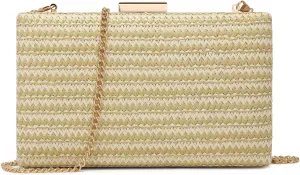 UBORSE Straw Clutch Purse for Women Summer Woved Beach Evening Handbag Garden Party Designer Shoulder Crossbody Bag