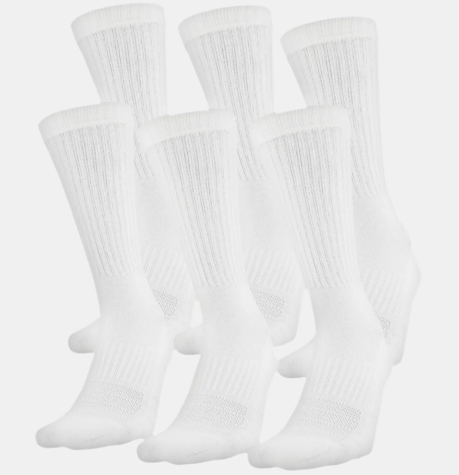 Under Armour 6 Pack Training Cotton Crew Socks - U6754C6