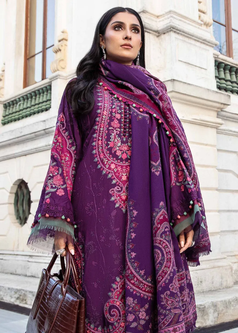 Unstitched Linen 23 by Maria B | Purple DL-1108