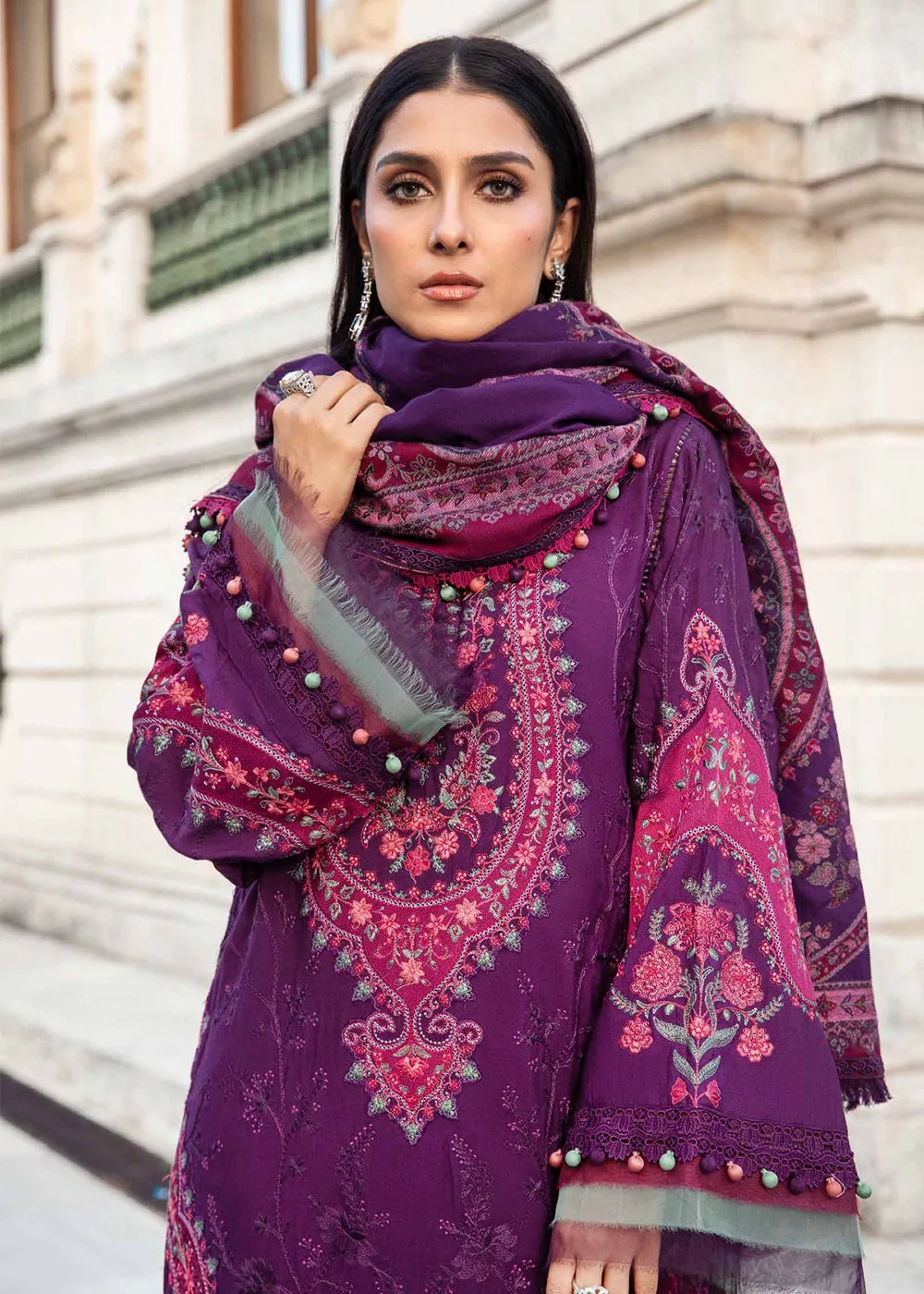 Unstitched Linen 23 by Maria B | Purple DL-1108