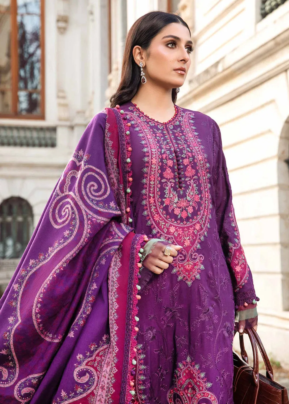 Unstitched Linen 23 by Maria B | Purple DL-1108