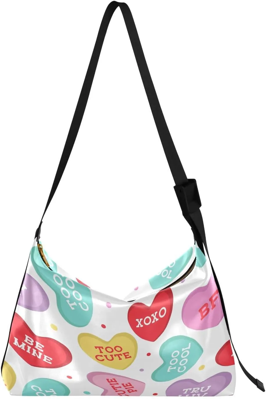 Valentine's Day Hobo Crossbody Bags for Women Leather Large Shoulder Bag Cross Body Truelove Trendy Womens Tote Bags Handbag for Travel Shopping