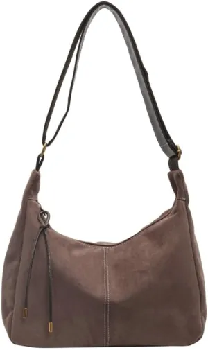 Vintage Chic Suede Tote Bag Shoulder Bag Satchel Purse Slouchy Underarm Bag Work Commute Bag Hobo Bag for Women Girls