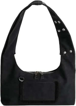 Vintage French Suede Underarm Bag Chic Shoulder Bag Satchel Purse Hobo Tote Bag Trendy Handbag for Women Girls