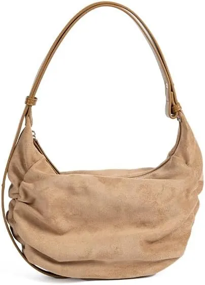 Vintage Pleated Shoulder Bag Suede Crossbody Bag Purse Satchel Chic underarm Bag Handbag Tote Bag for Women Girls
