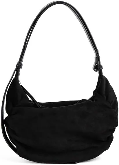 Vintage Pleated Shoulder Bag Suede Crossbody Bag Purse Satchel Chic underarm Bag Handbag Tote Bag for Women Girls
