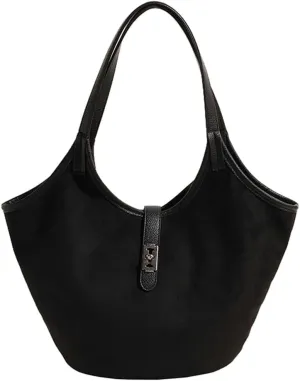 Vintage Slouchy Suede Tote Bag Casual Shoulder Handbag Purse Satchel Chic Hobo Bag Shopping Work Bag for Women Girls