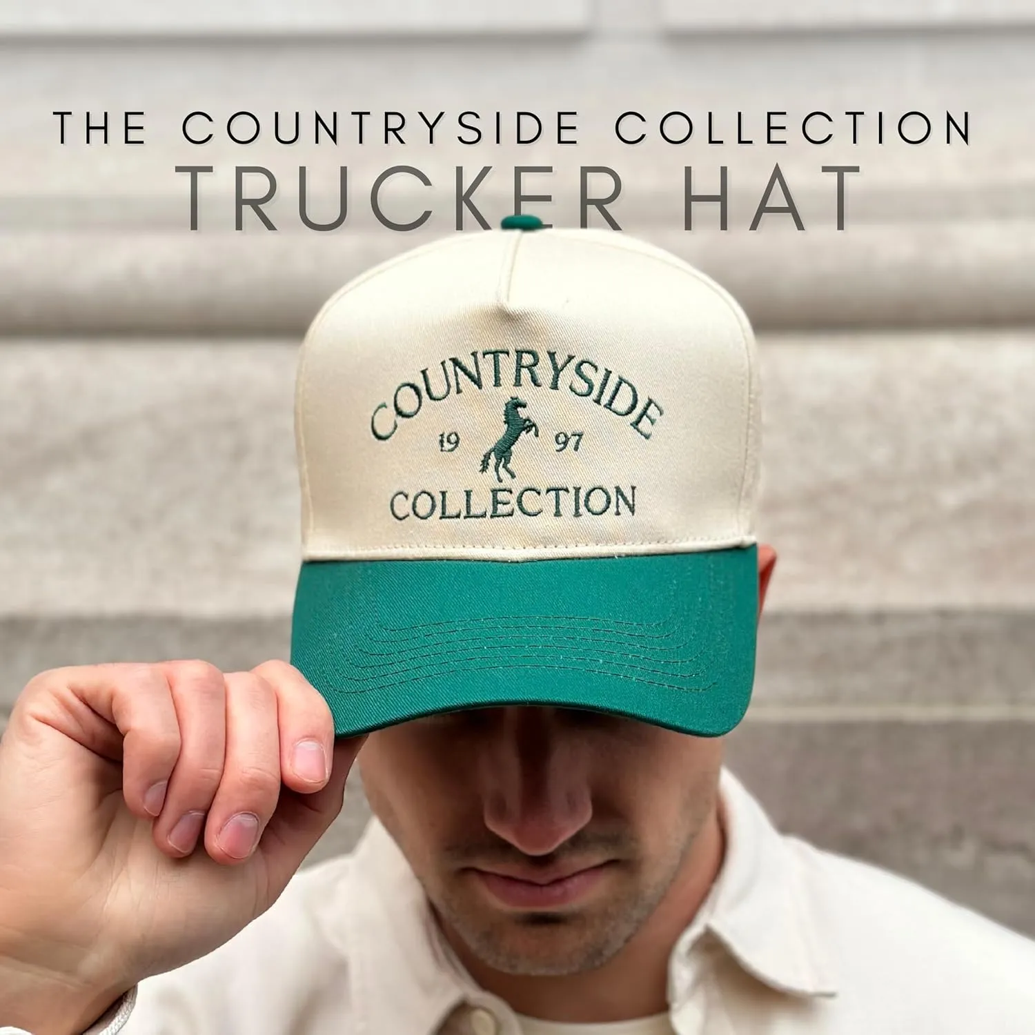 Vintage Western Trucker Hat | Men & Women | Country Cute Caps for Cowgirls Cowboys | Camo Denim Embroidered Cotton | Snapback
